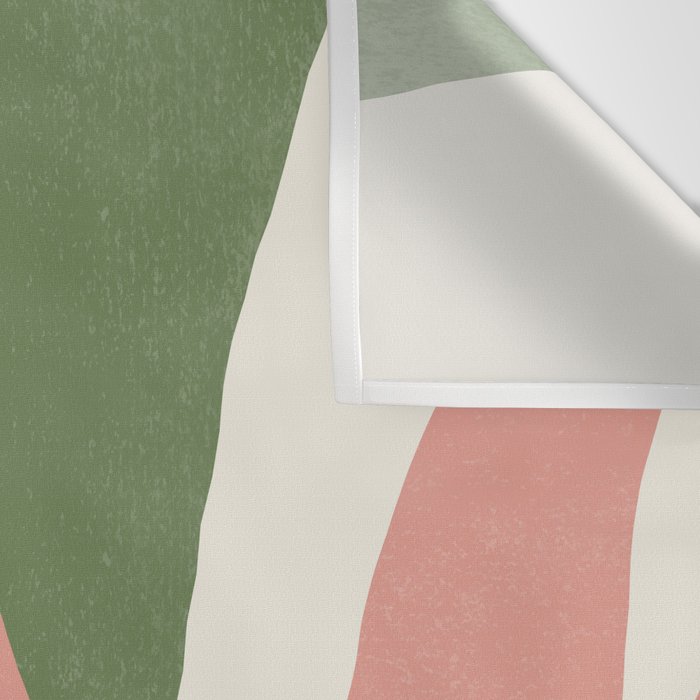 Leaves Minimalism - Pink Green Wall Tapestry Gallery Image 3