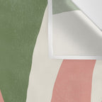 Leaves Minimalism - Pink Green Wall Tapestry Gallery Image 3