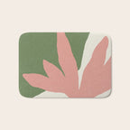 Leaves Minimalism - Pink Green Bath Mat Gallery Image 1