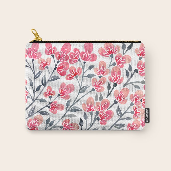 Cherry Blossoms - Pink & Black Palette Carry All Pouch Gallery Image 1