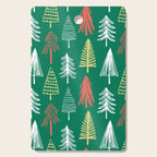 Green christmas pine tree doodle pattern Cutting Board Gallery Image 1
