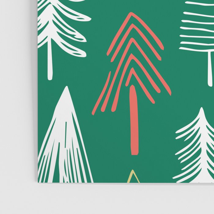Green christmas pine tree doodle pattern Poster Gallery Image 3