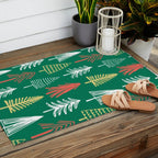 Green christmas pine tree doodle pattern Outdoor Rug Gallery Image 2