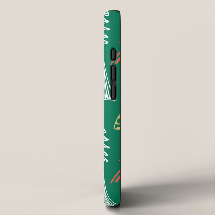 Green christmas pine tree doodle pattern iPhone Case Gallery Image 2