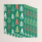 Green christmas pine tree doodle pattern Wrapping Paper Gallery Image 3