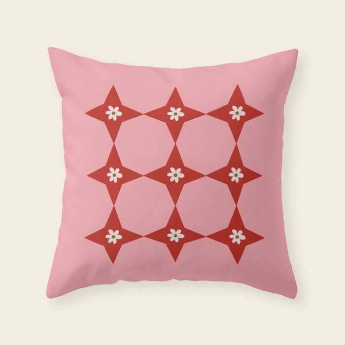 Flower Tile I Throw Pillow Gallery Image 6