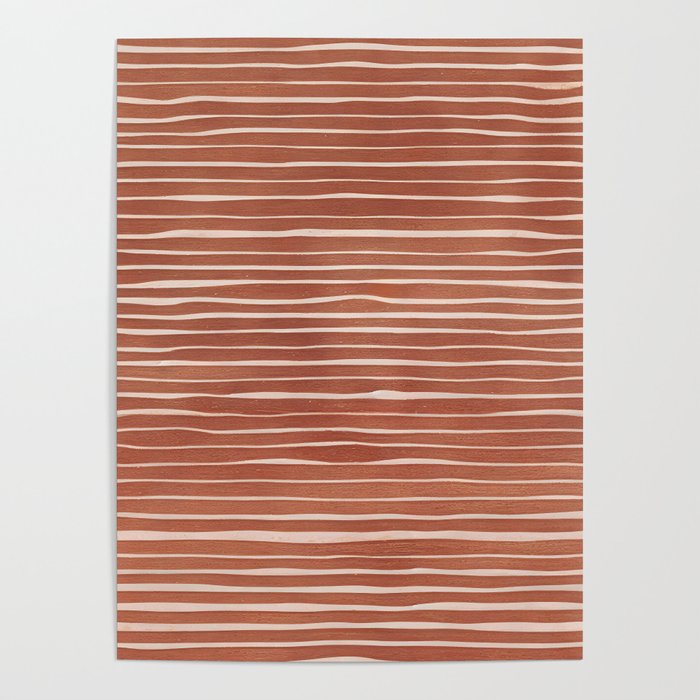 Nomad Terracotta Stripes Poster Gallery Image 4