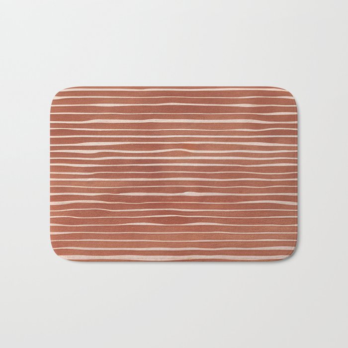 Nomad Terracotta Stripes Bath Mat Gallery Image 1