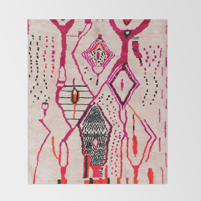 Heritage Oriental Moroccan Carpet Design Throw Blanket Gallery Image 2