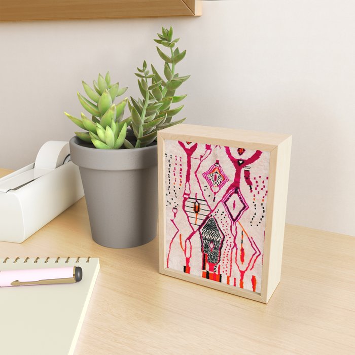 Heritage Oriental Moroccan Carpet Design Mini Art Print Gallery Image 2