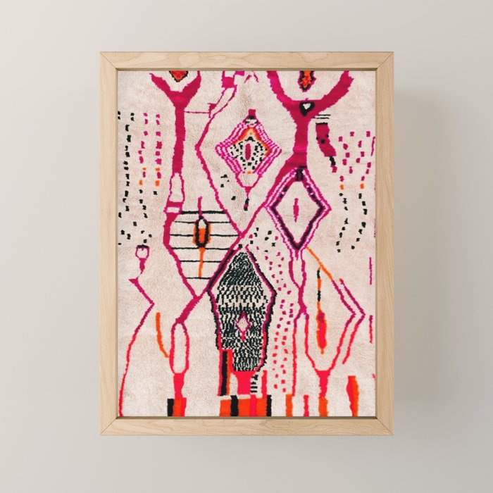 Heritage Oriental Moroccan Carpet Design Mini Art Print Gallery Image 1