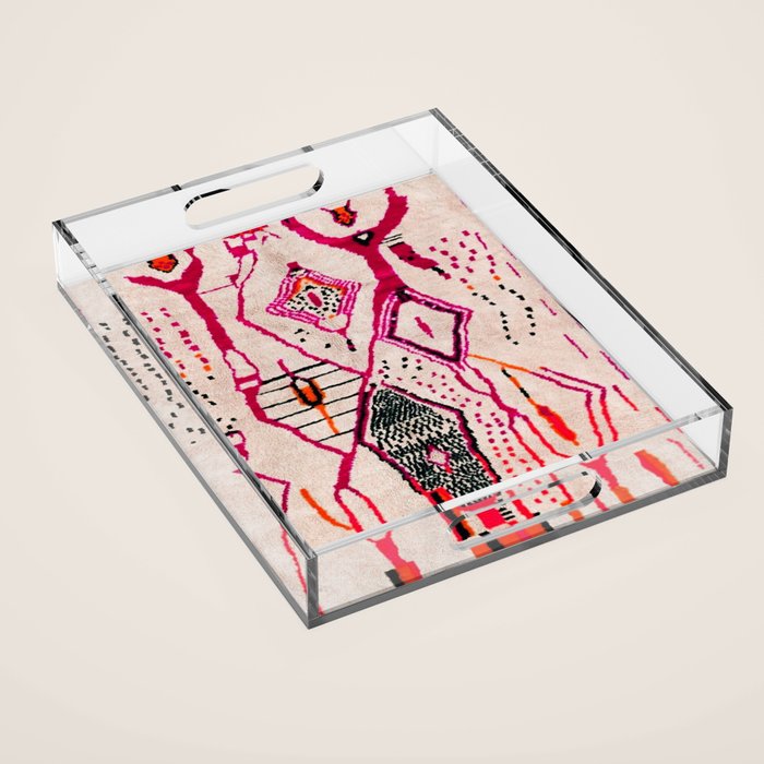 Heritage Oriental Moroccan Carpet Design Acrylic Tray Gallery Image 1