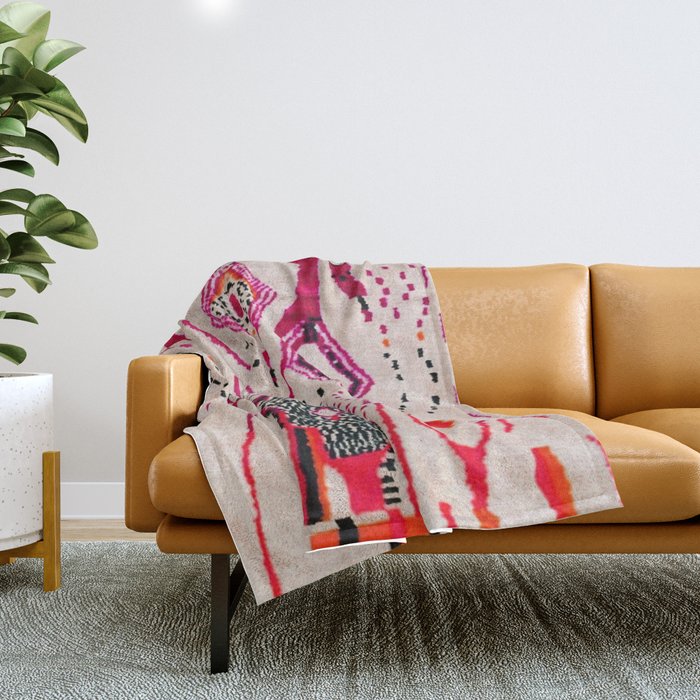 Heritage Oriental Moroccan Carpet Design Throw Blanket Gallery Image 1