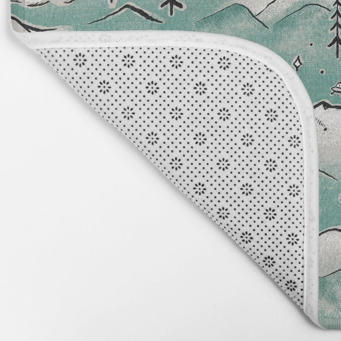 Monte Vista - Turquoise and silver Bath Mat Gallery Image 2