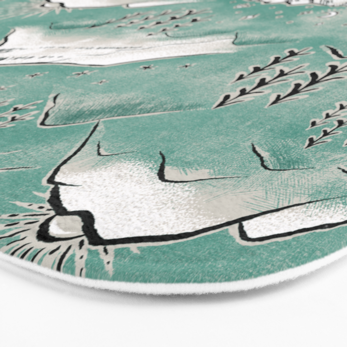 Monte Vista - Turquoise and silver Bath Mat Gallery Image 3