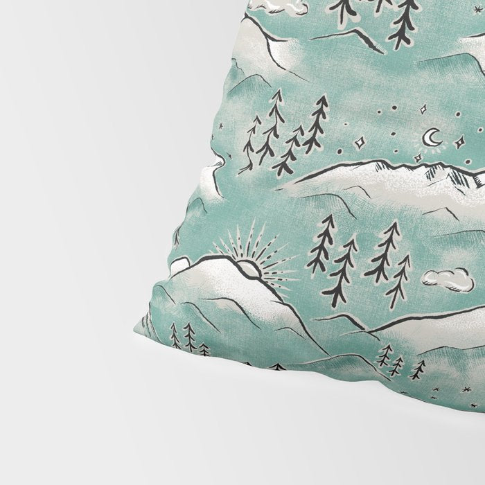 Monte Vista - Turquoise and silver Pillow Sham Gallery Image 4