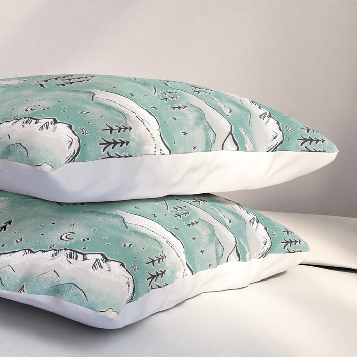 Monte Vista - Turquoise and silver Pillow Sham Gallery Image 3