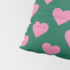 Bubblegum and Forest Just Hearts Pillow Sham Gallery Image 4