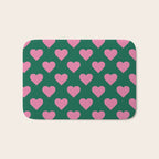 Bubblegum and Forest Just Hearts Bath Mat Gallery Image 1