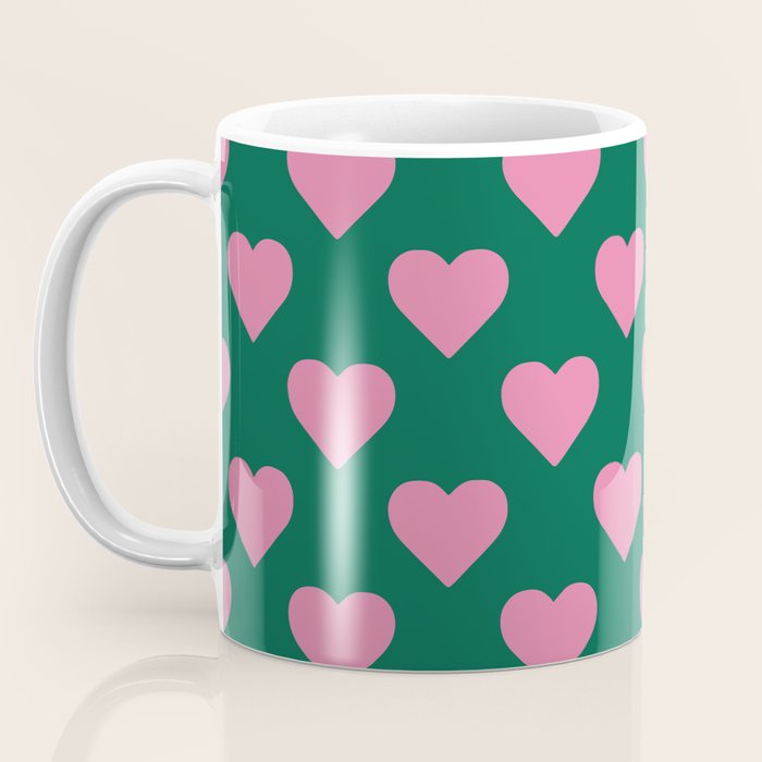 Bubblegum and Forest Just Hearts Coffee Mug Gallery Image 3