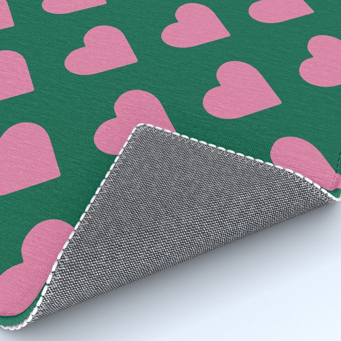 Bubblegum and Forest Just Hearts Rug Gallery Image 4