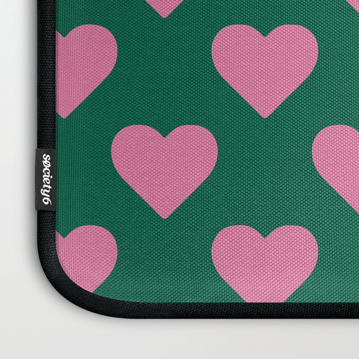 Bubblegum and Forest Just Hearts Laptop Sleeve Gallery Image 3