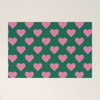 Bubblegum and Forest Just Hearts Welcome Mat Gallery Image 1