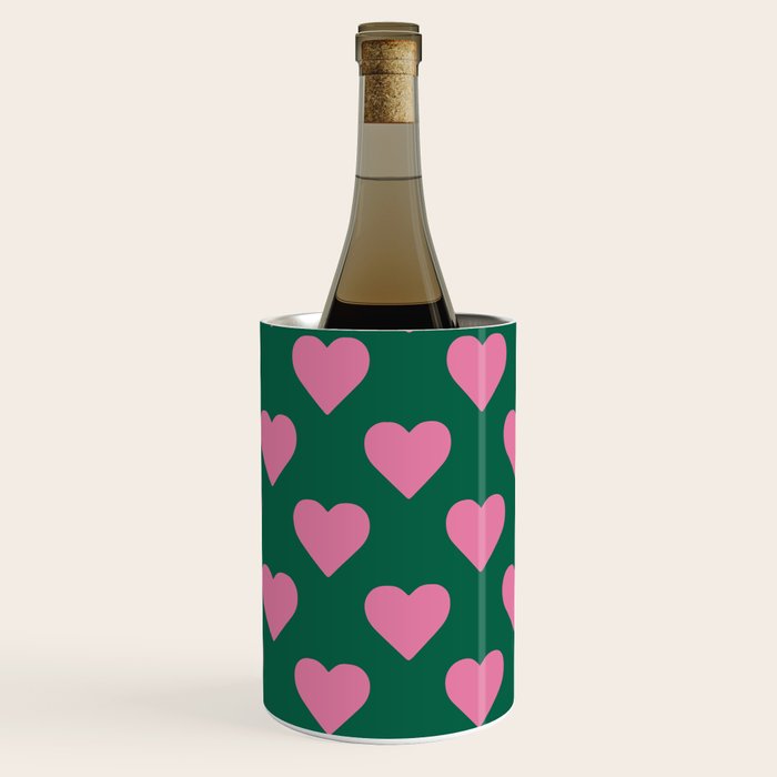 Bubblegum and Forest Just Hearts Wine Chiller Gallery Image 2