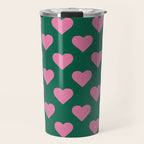 Bubblegum and Forest Just Hearts Travel Mug Gallery Image 1