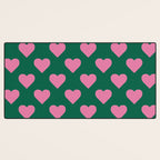 Bubblegum and Forest Just Hearts Desk Mat Gallery Image 3