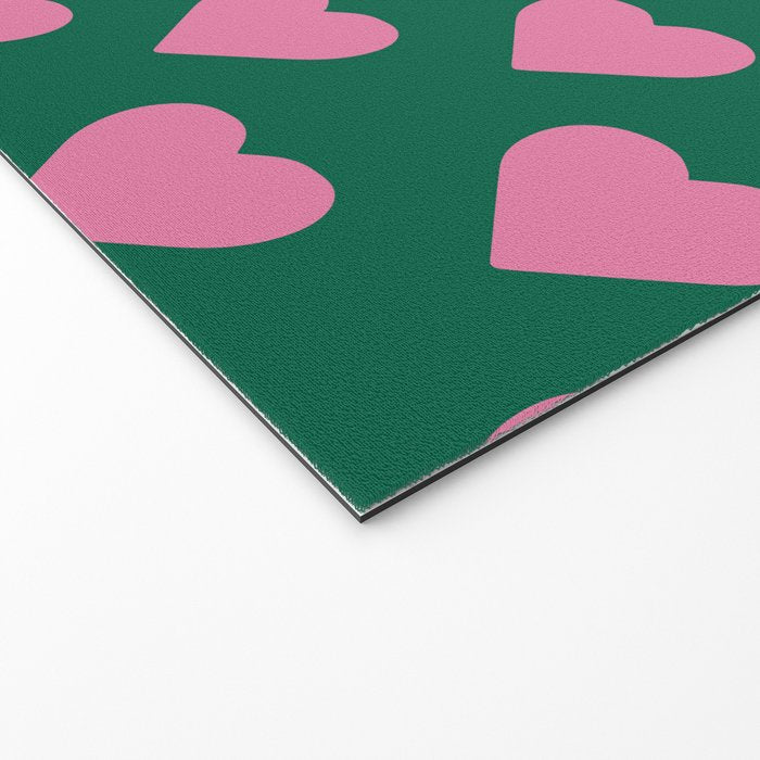 Bubblegum and Forest Just Hearts Welcome Mat Gallery Image 2