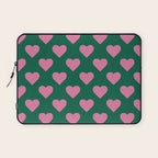 Bubblegum and Forest Just Hearts Laptop Sleeve Gallery Image 1