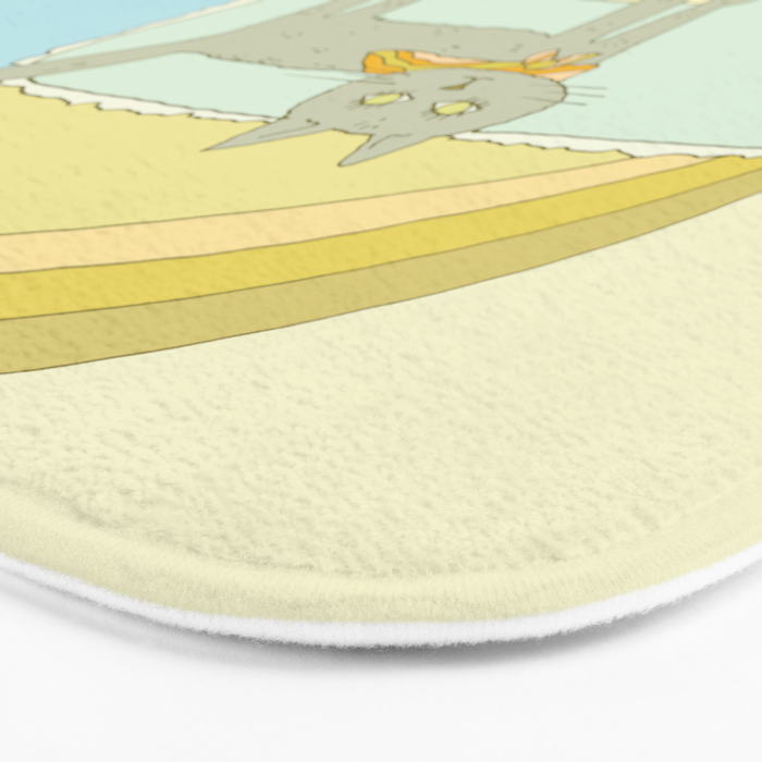 Cat Retro Surf // art by surfy birdy Bath Mat Gallery Image 3