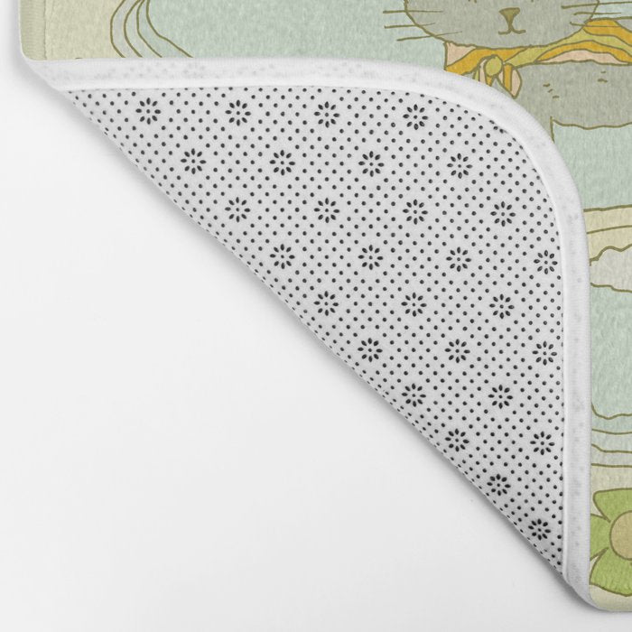 Cat Retro Surf // art by surfy birdy Bath Mat Gallery Image 2