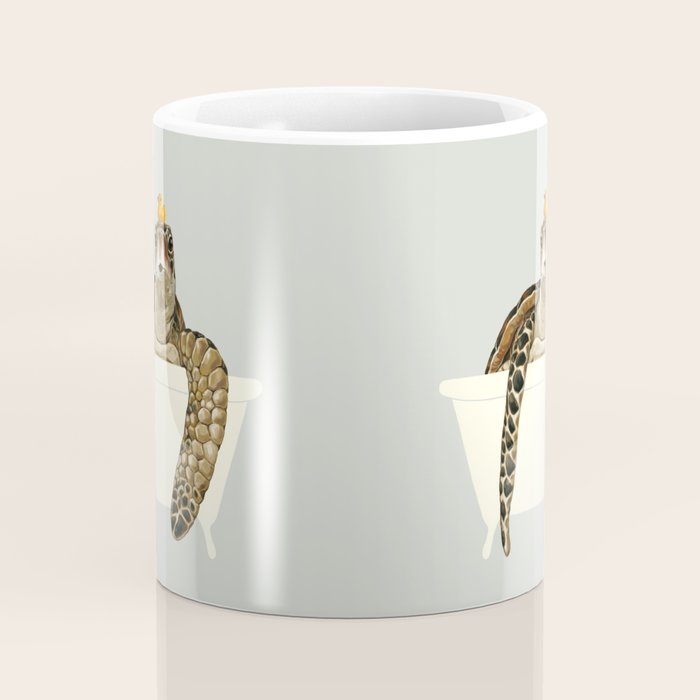 Sea Turtle in Bathtub #green Coffee Mug Gallery Image 4
