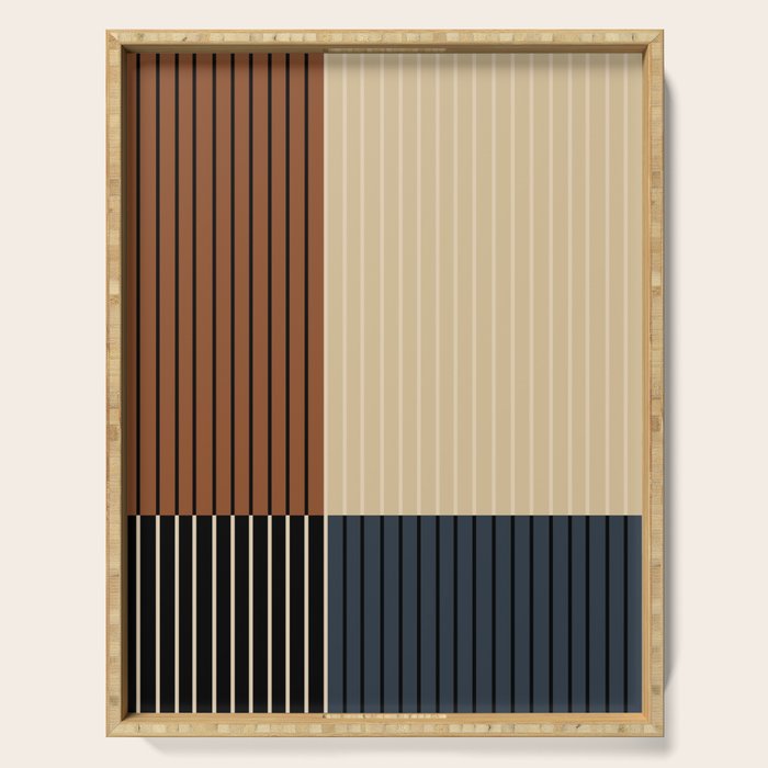 Color Block Line Abstract I Boho Rustic Serving Tray Gallery Image 1