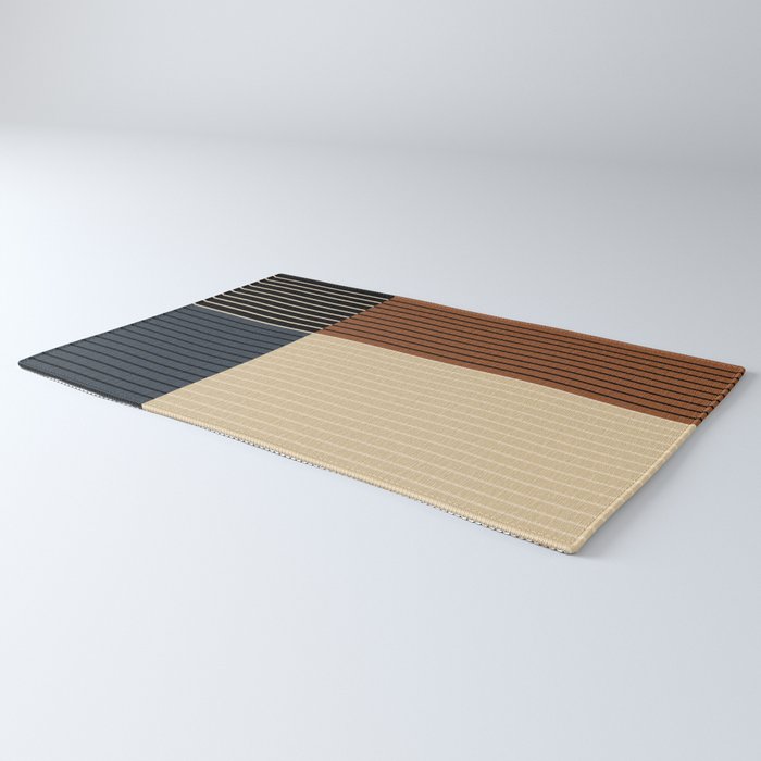 Color Block Line Abstract I Boho Rustic Rug Gallery Image 3