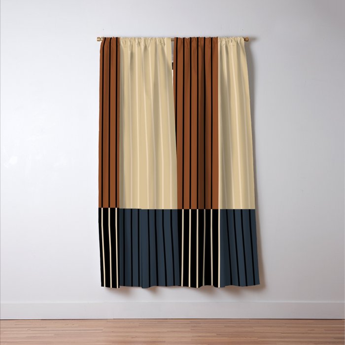 Color Block Line Abstract I Boho Rustic Window Curtain Gallery Image 3