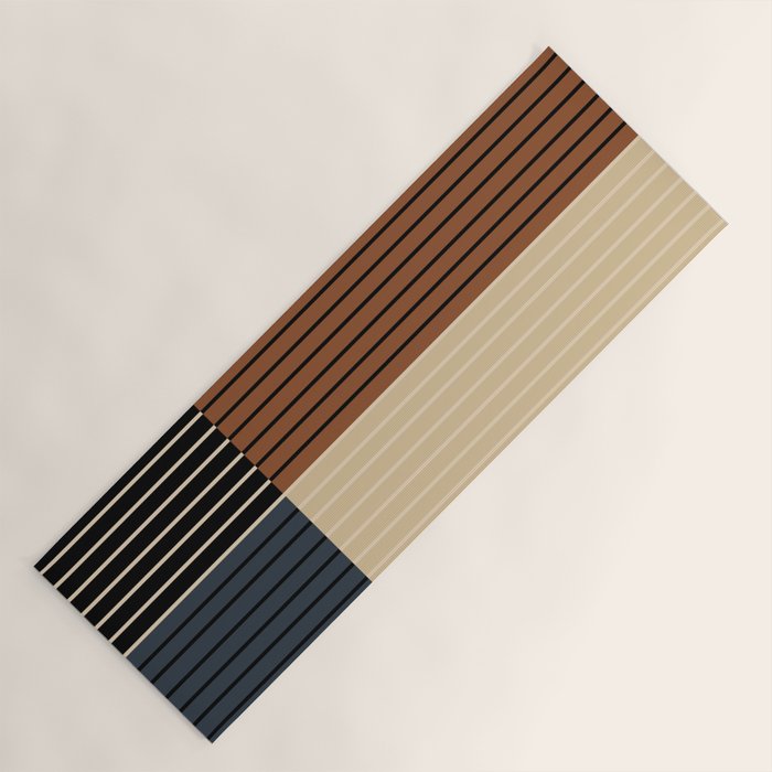 Color Block Line Abstract I Boho Rustic Yoga Mat Gallery Image 1