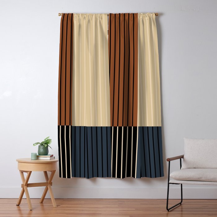 Color Block Line Abstract I Boho Rustic Window Curtain Gallery Image 5