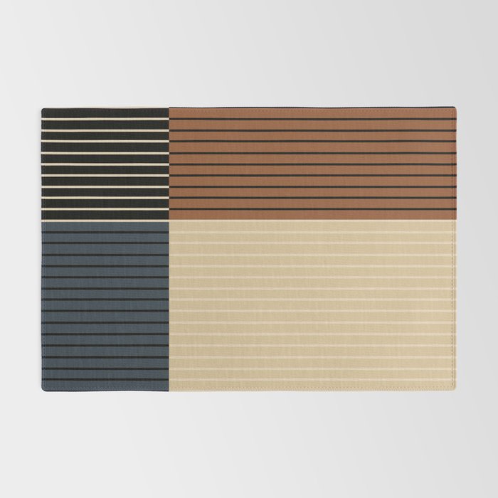Color Block Line Abstract I Boho Rustic Rug Gallery Image 2