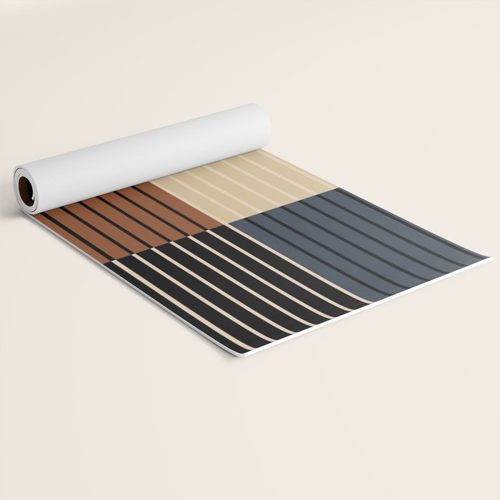 Color Block Line Abstract I Boho Rustic Yoga Mat Gallery Image 2