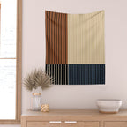 Color Block Line Abstract I Boho Rustic Wall Tapestry Gallery Image 2