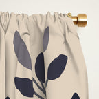 Modern, Boho, Floral Prints, Beige, Gray and White Window Curtain Gallery Image 2