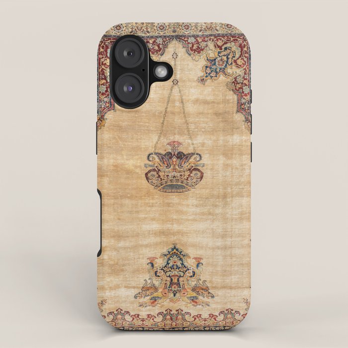 Tabriz  Antique North West Persian Silk Niche Rug Print iPhone Case Gallery Image 1