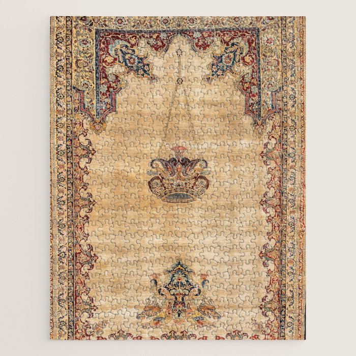 Tabriz  Antique North West Persian Silk Niche Rug Print Jigsaw Puzzle Gallery Image 1