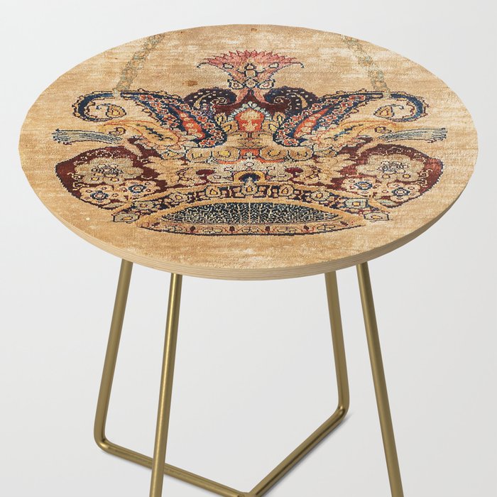 Tabriz  Antique North West Persian Silk Niche Rug Print Side Table Gallery Image 2