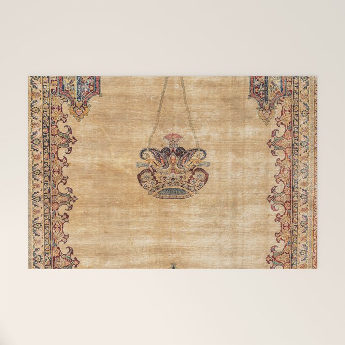 Tabriz  Antique North West Persian Silk Niche Rug Print Welcome Mat Gallery Image 1