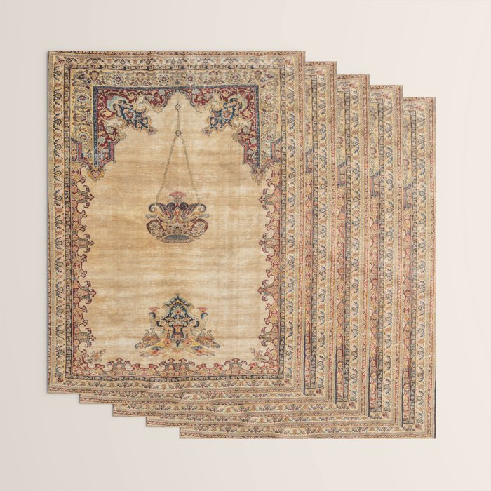 Tabriz  Antique North West Persian Silk Niche Rug Print Wrapping Paper Gallery Image 3