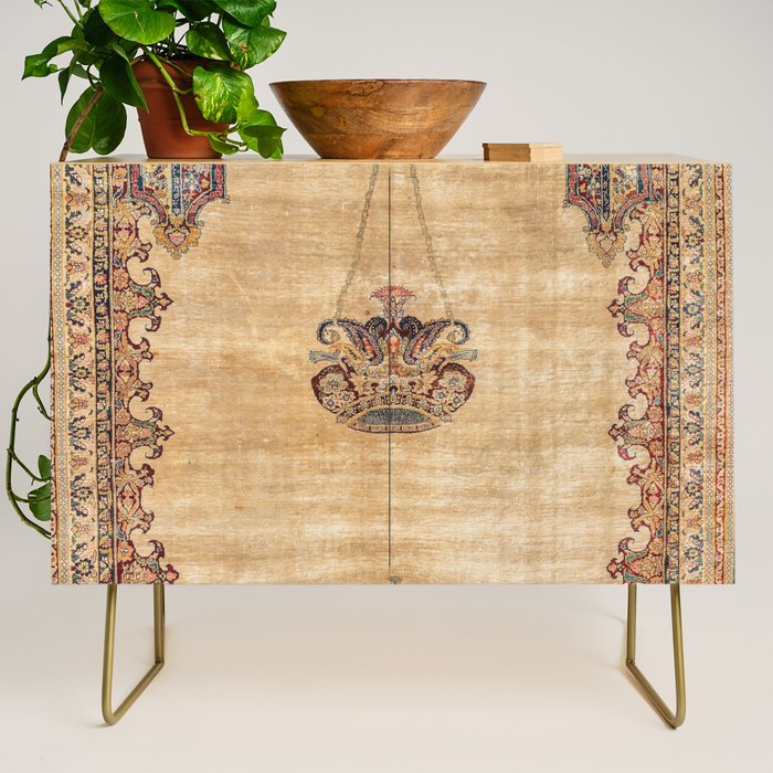 Tabriz  Antique North West Persian Silk Niche Rug Print Credenza Gallery Image 1